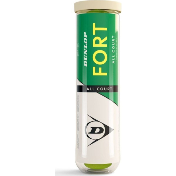 Мяч теннисный Dunlop Fort All Court 4B, 601607, уп.4 шт,одобр.ITF, сукно, нат.резина, желтый