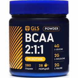 BCAA 2:1:1 аминокислоты для набора массы GLS экзотический микс, 280 г