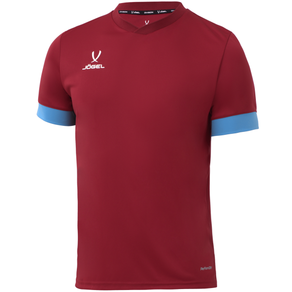 Футболка игровая JÖGEL DIVISION PerFormDRY Union Jersey, гранатовый/голубой/белый
