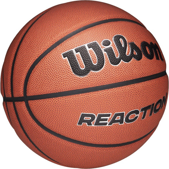 Мяч баск. WILSON Reaction Plus, WZ2026701XB5, р.5, композит, бутил. камера, темно-коричневый