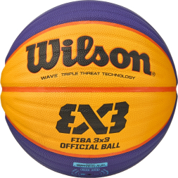 Мяч баск. WILSON FIBA3x3 Official, WTB0533XB, р.6, FIBA Appr., синт. PU, бутил. кам, желто-синий