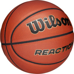 Мяч баск. WILSON Reaction PRO, WZ2026601XB05, р.5, композит, бутил. камера, темно-коричневый