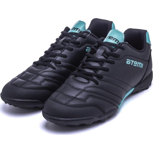 Бутсы футбольные ATEMI, SBA-004 TURF JUNIOR, цв. черный/ бирюзовый (36)