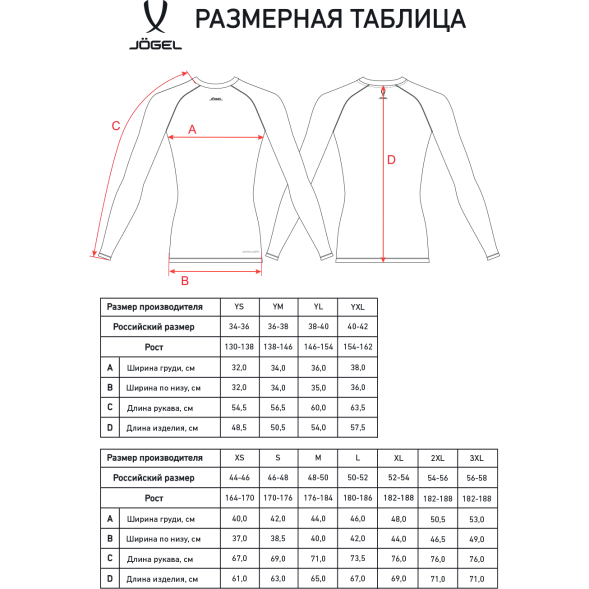 Футболка компрессионная с длинным рукавом JÖGEL CAMP PerFormDRY Baselayer LS Tee, синий