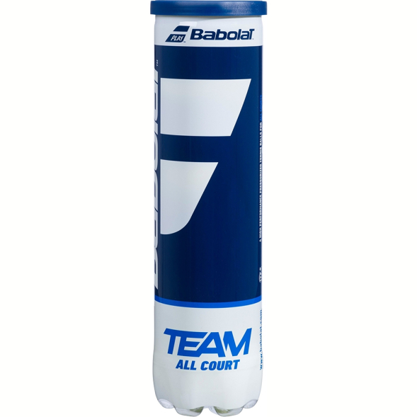 Мяч теннисный BABOLAT Team All Court,502081, уп.4 шт,одобр.ITF, сукно, нат.резина,желтый
