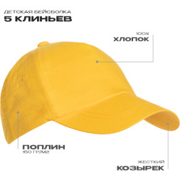Бейсболка детская STAN 5 клиньев хлопок 150, 10JU